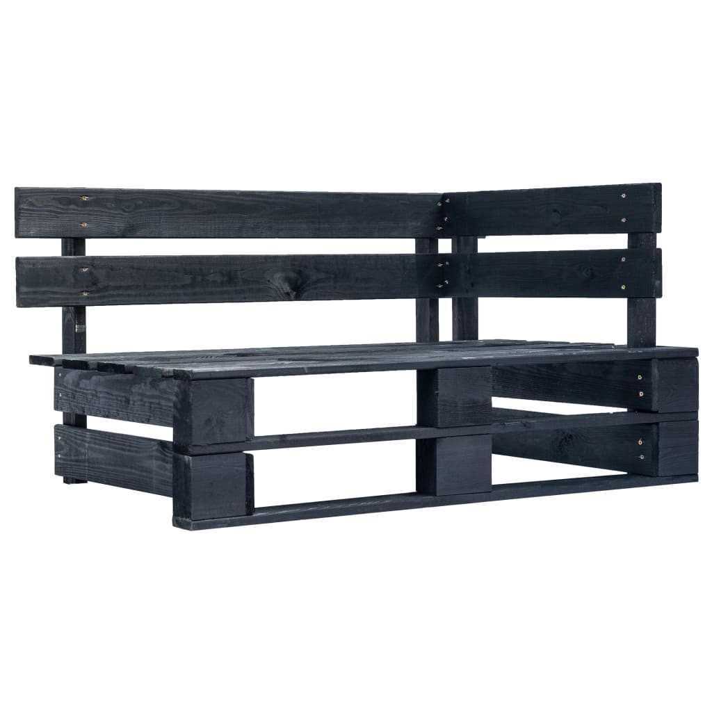 Panca Angolare da Giardino su Pallet in Legno Bianca